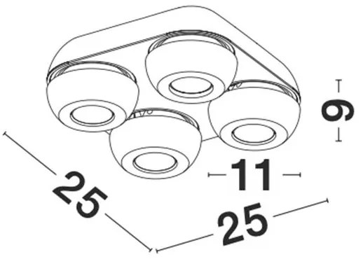 Plafoniera cu 4 spoturi LED directionabile Gon negru NVL-9105103