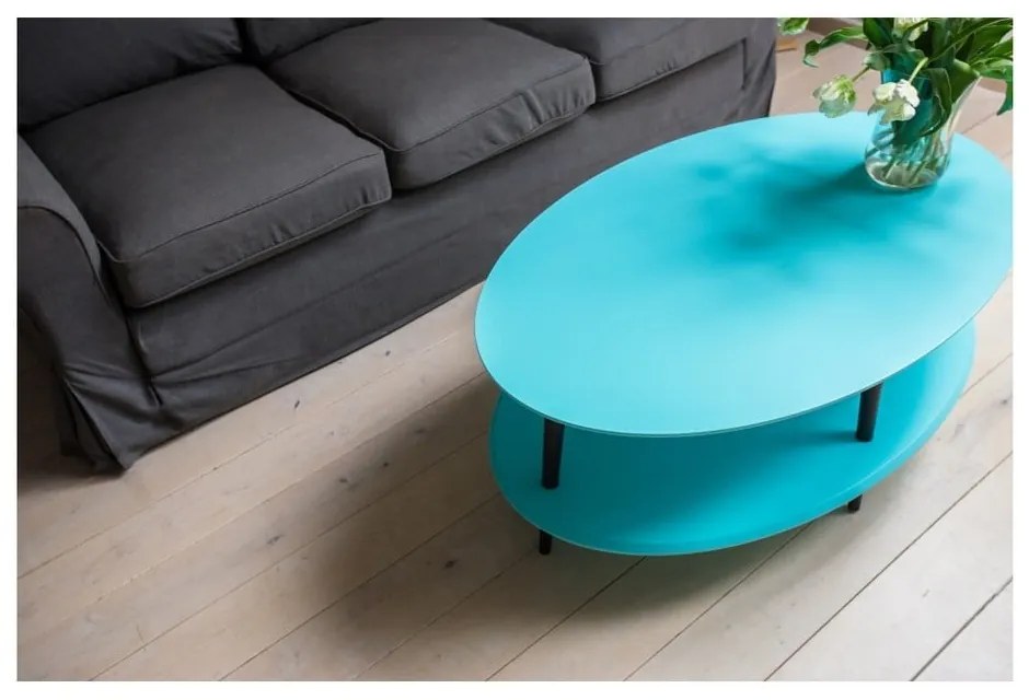 Masă de cafea cu 2 blaturi Ragaba OVO, gri deschis