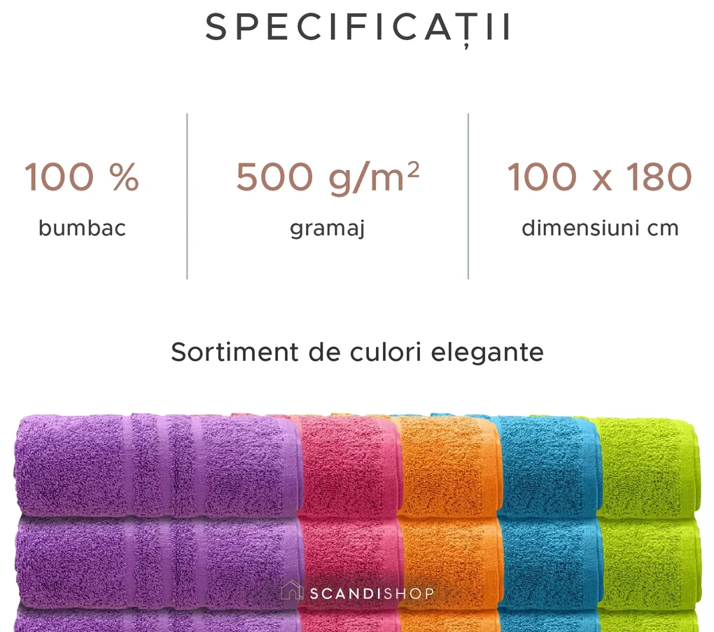 Prosop pentru corp Confort maxi, portocaliu 100 x 180 cm, 100% bumbac