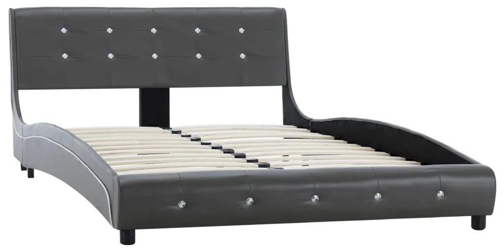 280323 vidaXL Cadru de pat, gri, 120 x 200 cm, piele artificială