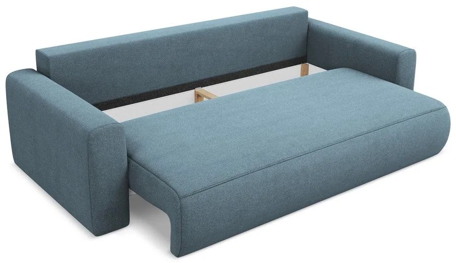 Canapea albastru-deschis extensibilă/cu spațiu de depozitare 238 cm Kapua – Makamii
