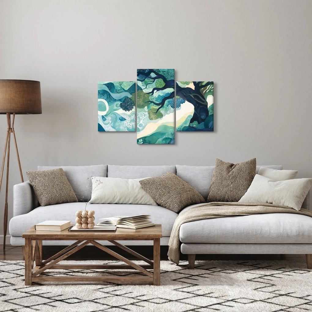 Tablou – Coroană verde a arborelui vieții (90x60 cm)