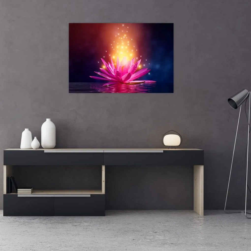 Tablou cu lotus pe apă (90x60 cm)