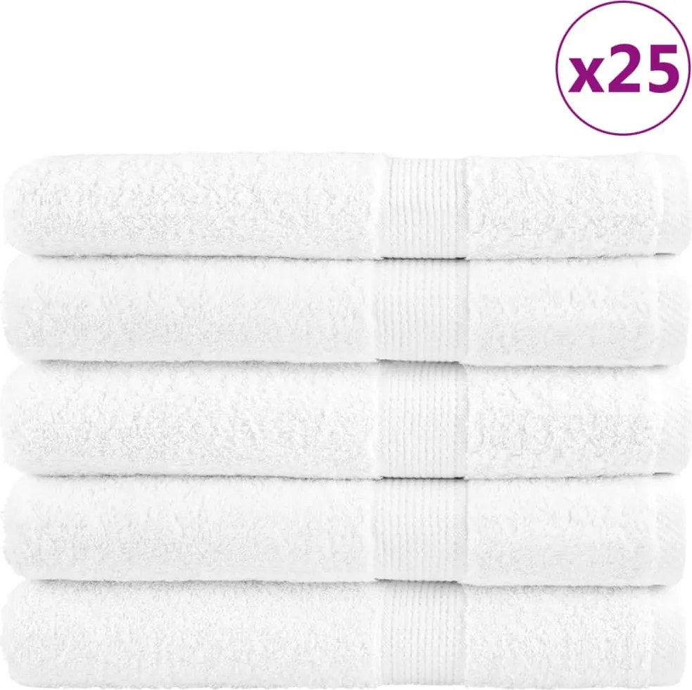 vidaXL Prosoape de saună premium, SOLUND 25buc alb 80x200cm 600gsm