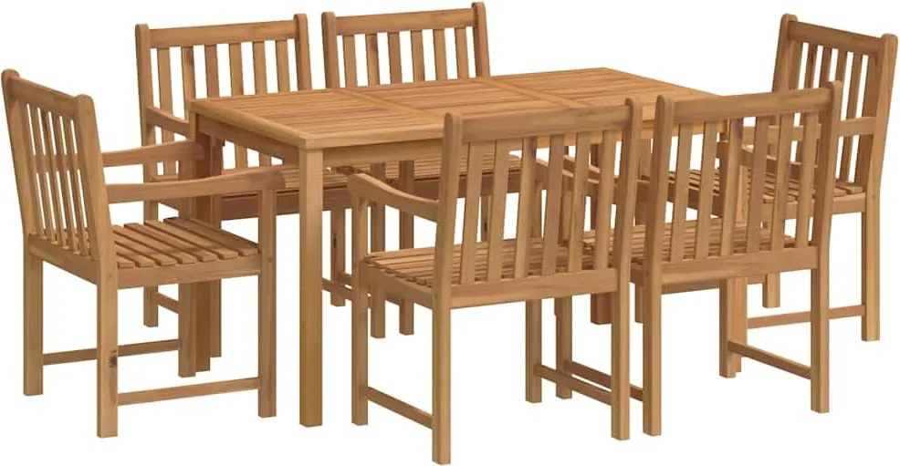 vidaXL Set de mobilier de grădină cu 7 piese, 140x80 cm, lemn masiv de tec