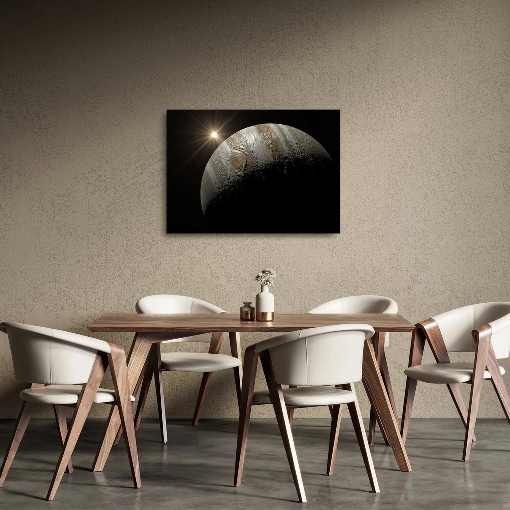 Tablou pe sticlă cu planetă în cosmos (70x50 cm)
