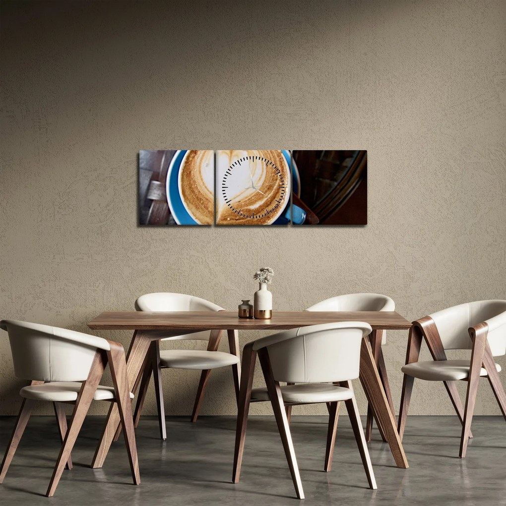 Tablou - Latte art (cu ceas) (90x30 cm)