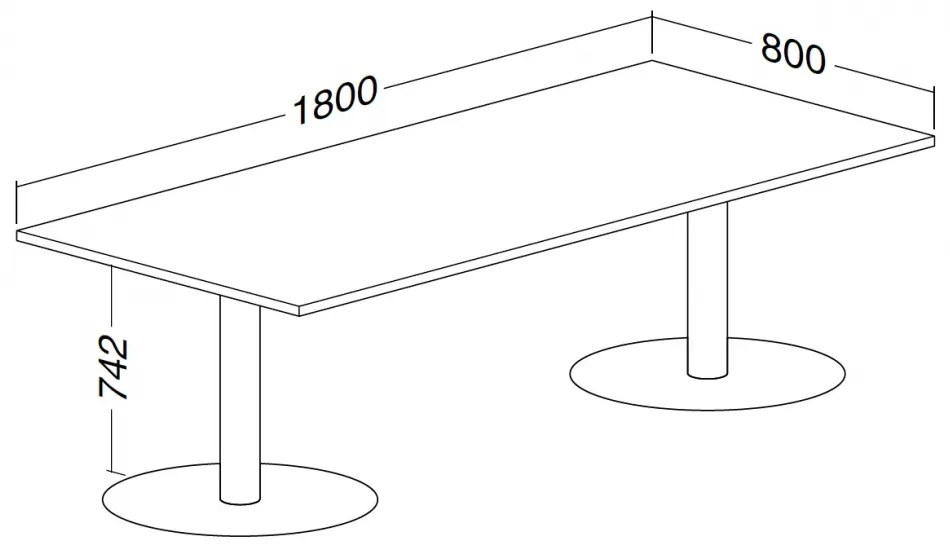Masa de intalnire ProOffice 180 x 80 cm, para salbatica