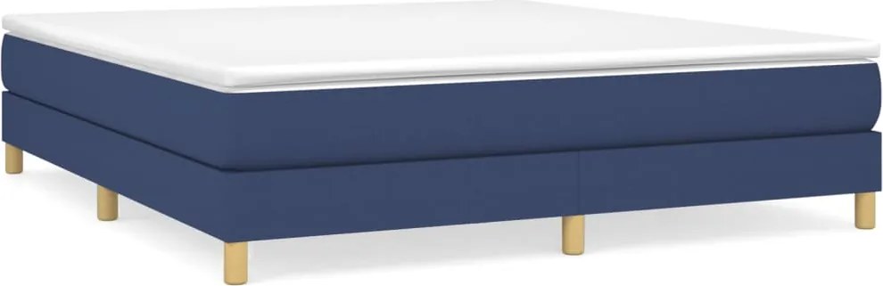 vidaXL Pat box spring cu saltea, albastru, 180x200 cm, material textil