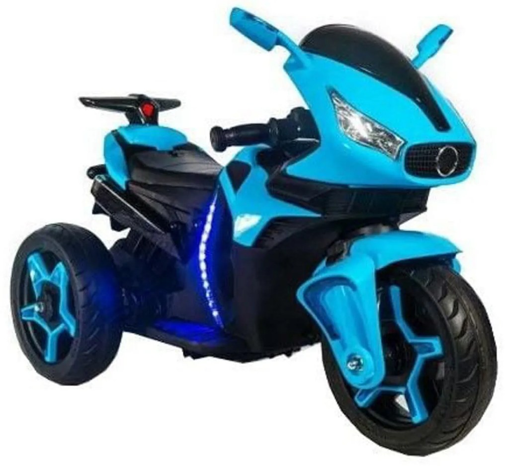 Motocicleta Electrica cu Acumulator Pentru Copii NOVOKIDS™ Shadow Motor, 2-6 ani, max 40 kg, Cu Sunete si Lumini LED, Trotineta Electrica, 3 Roti,