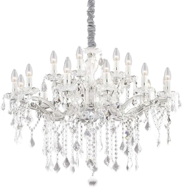 Lustră de cristal pe cablu Ideal Lux FLORIAN 18xE14/40W/230V