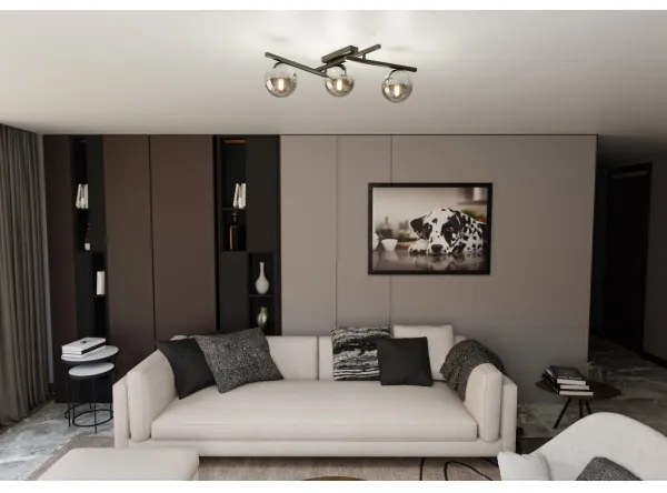 Plafonieră SMART 3xE14/10W/230V negru/gri