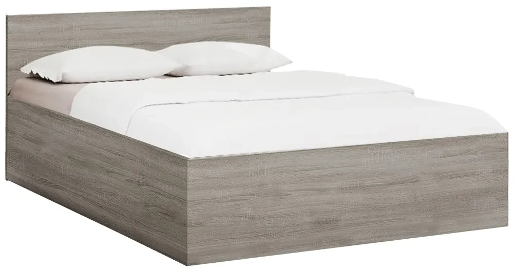 Pat de o persoana stejar trufa, SOFIA 120 x 200 cm Saltele: Cu saltele Deluxe 10 cm, Somiera pat: Fara somiera