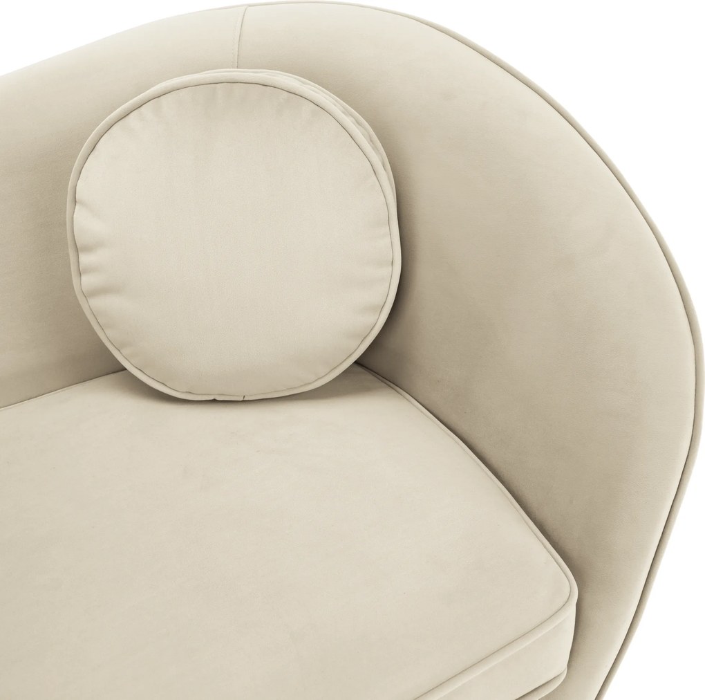 Canapea cu 3 locuri de design, ţesătură Velvet bejgold crom auriu, EZIO TYP 3