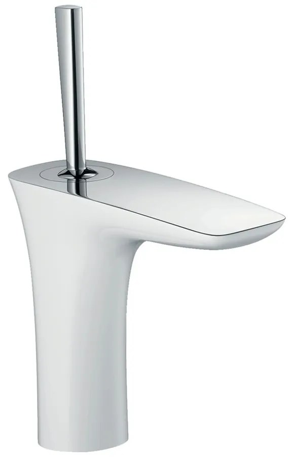 Baterie lavoar Hansgrohe PuraVida 110 cu ventil Push-Open alb - crom