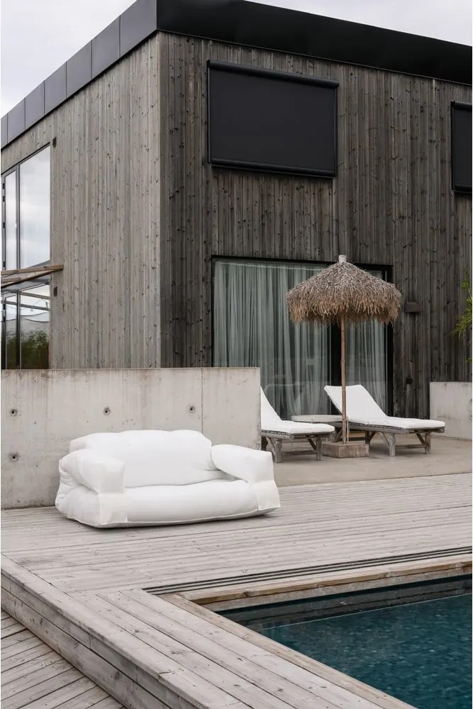 Canapea extensibilă adecvată pentru exterior Karup Design Design OUT™ Hippo White, alb