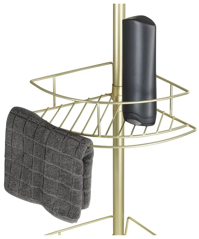 Raft pentru baie auriu de colț telescopic din oțel inoxidabil Dolcedo – Wenko