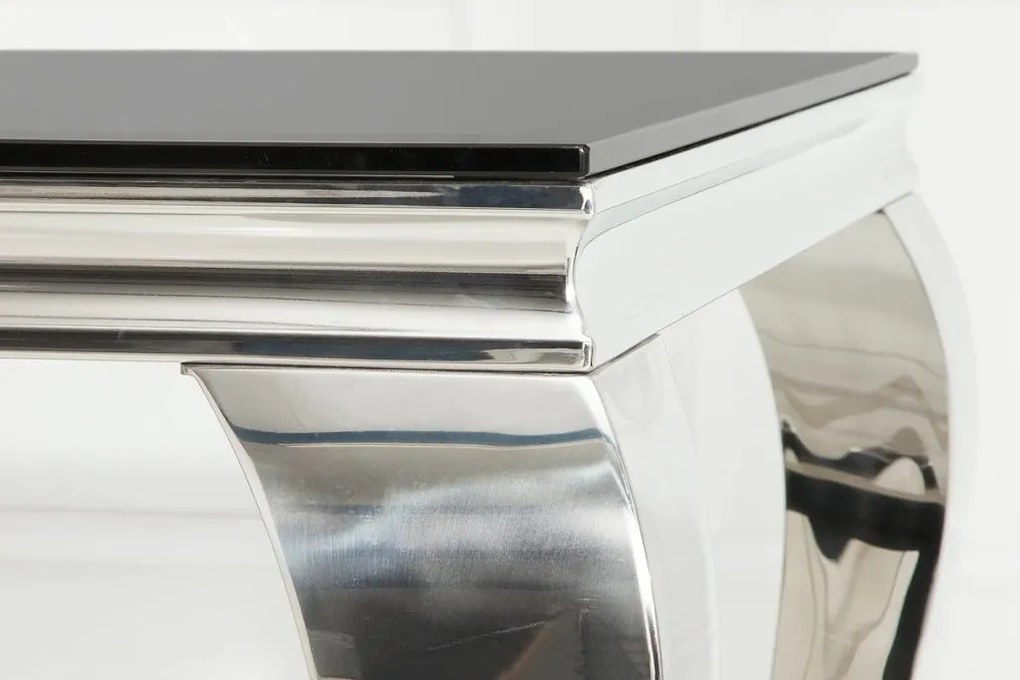 Masa Dining Eleganta, Sticla, Negru, Modern Barock 200cm