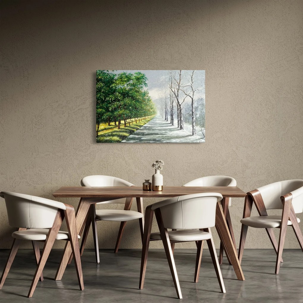 Tablou - Iarna versus vara (90x60 cm)