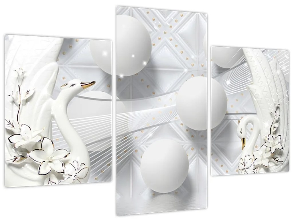 Tablou - Lebăda de aur pe apă (90x60 cm)