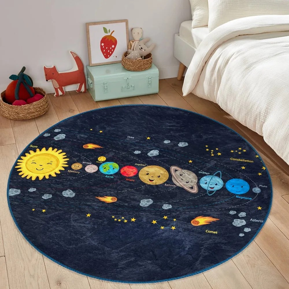 Covor pentru copii albastru închis ø 100 cm Comfort – Mila Home