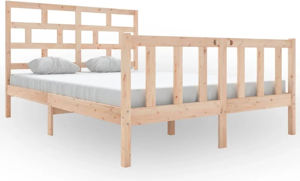 vidaXL Cadru de pat, 140x200 cm, lemn masiv de pin