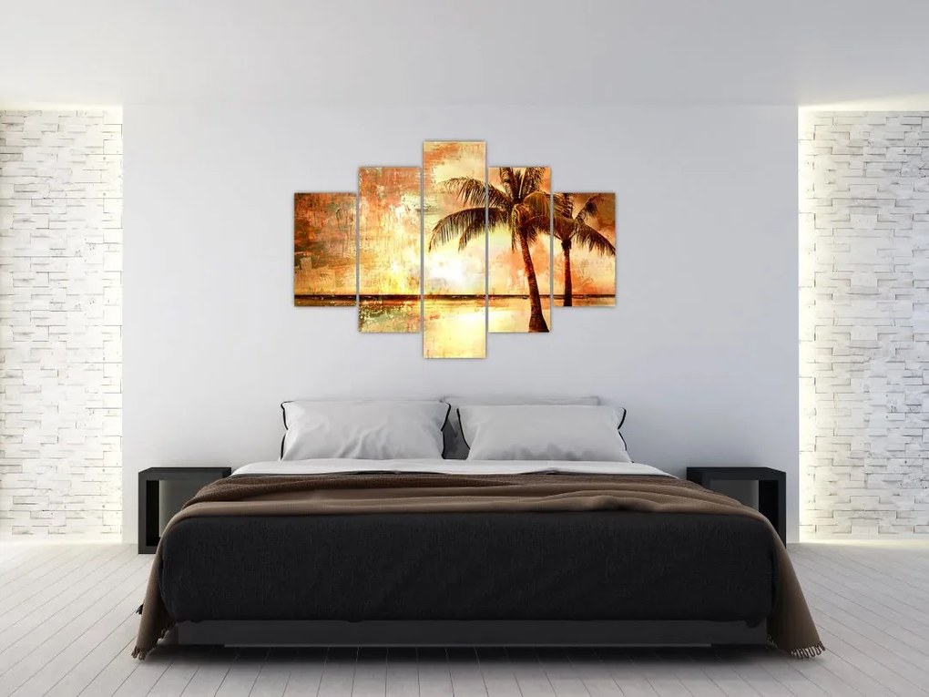 Tablou - Palmieri pe plajă (150x105 cm)