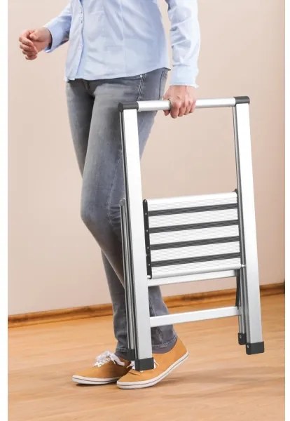 WENKO 601011100 - Scăriță ALU-DESIGN, 44 x 101 cm, argintiu/negru