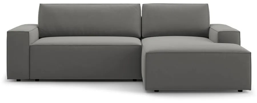 Colțar gri deschis extensibil/cu spațiu de depozitare cu tapițerie din catifea (cu colț pe partea dreaptă/cu șezlong) Jodie – Micadoni