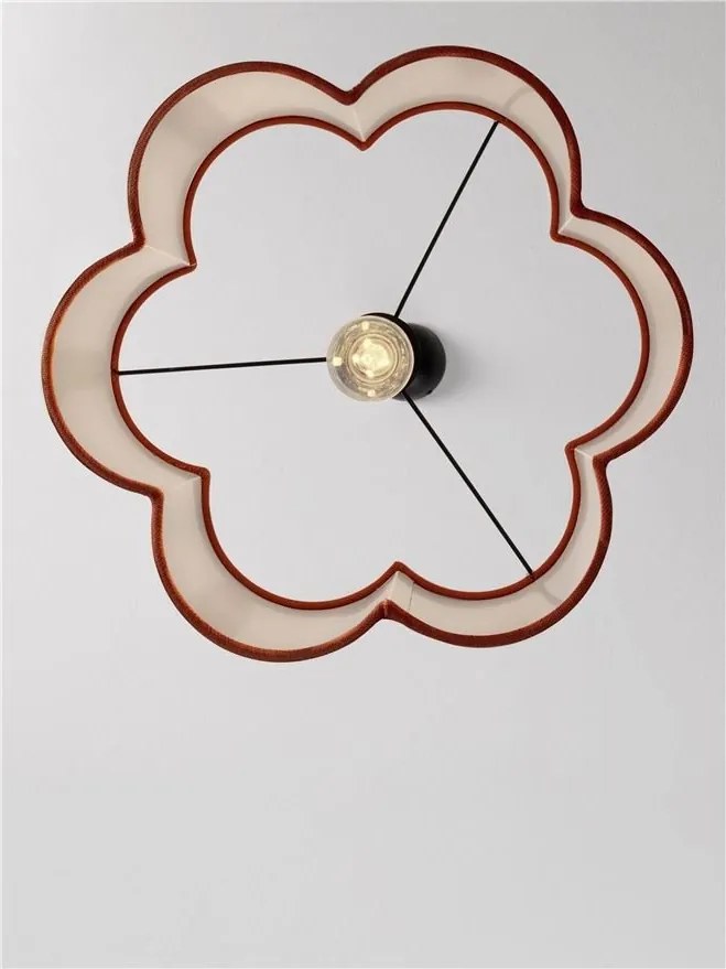 Lustra suspendata cu abajur textil rosu maroniu BLOOSY