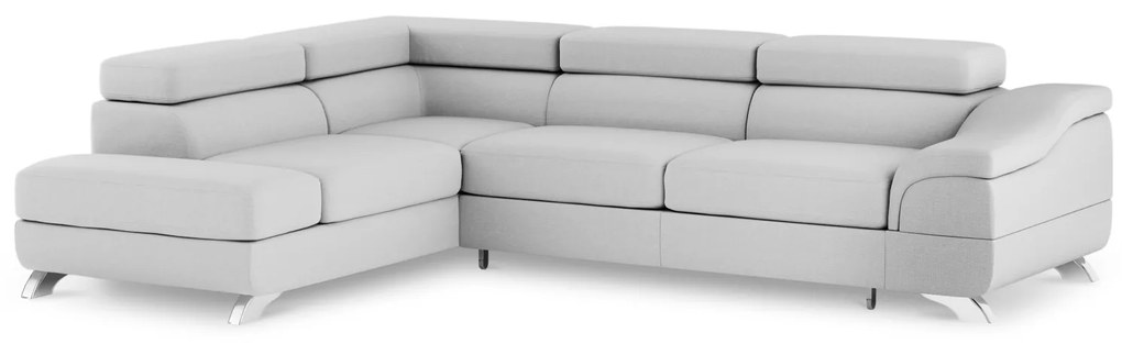 Coltar extensibil Onyx, colt pe partea stanga cu tapiterie din tesatura structurala, gri deschis