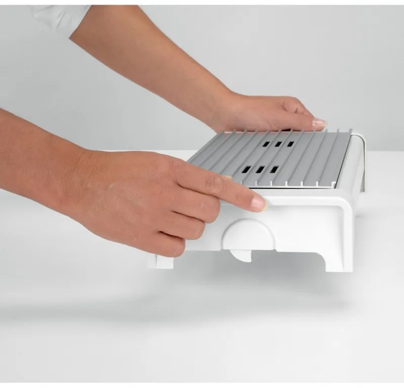 Tava servire la cald Brabantia 646996, 2 incalzitoare, Grill din aluminiu, Manere reci, Alb/Negru