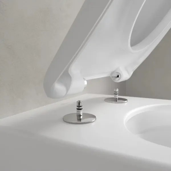 Capac WC, Villeroy&amp;Boch Antao, cu inchidere lenta, Stone White, 8M67S1RW