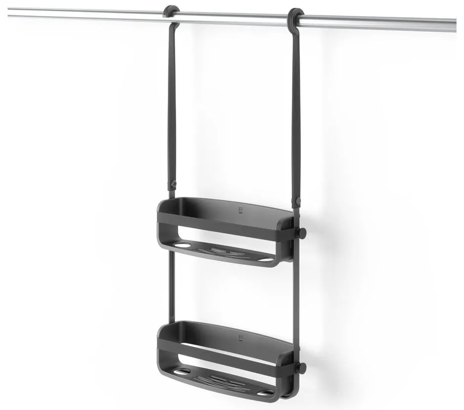 Raft pentru baie negru suspendat din plastic Flex – Umbra