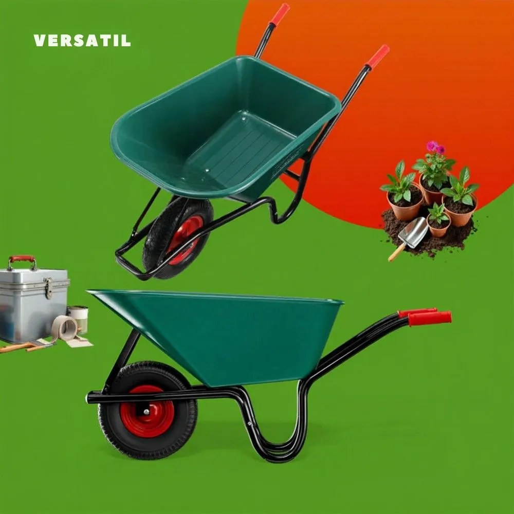 Roabă GREG cu cuvă din plastic, max. 100l/250kg, verde/negru Gardebruk