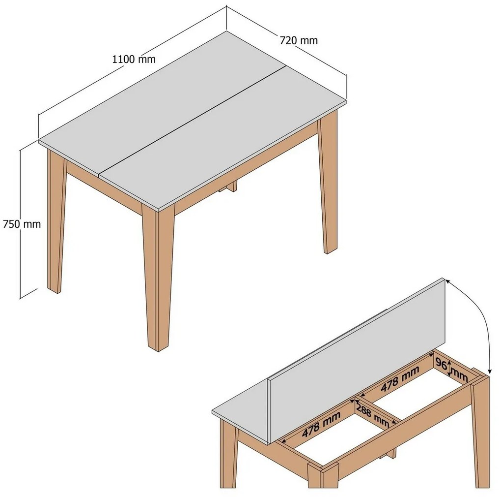 Masă de sufragerie Kiev White and Walnut