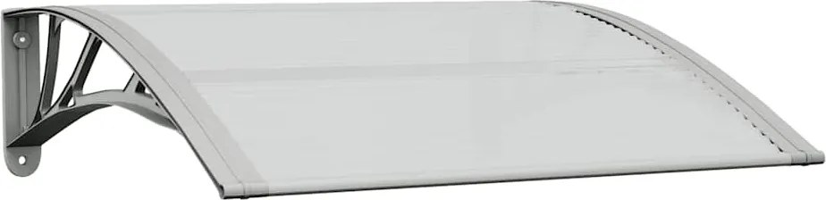 vidaXL Copertină de ușă gri și transparentă, 80x75 cm, policarbonat