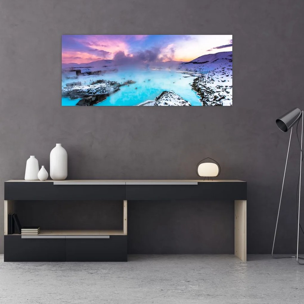 Tablou - Laguna albastră din Islanda (120x50 cm)