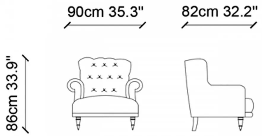 Fotoliu, Lemn Solid, London, Gri