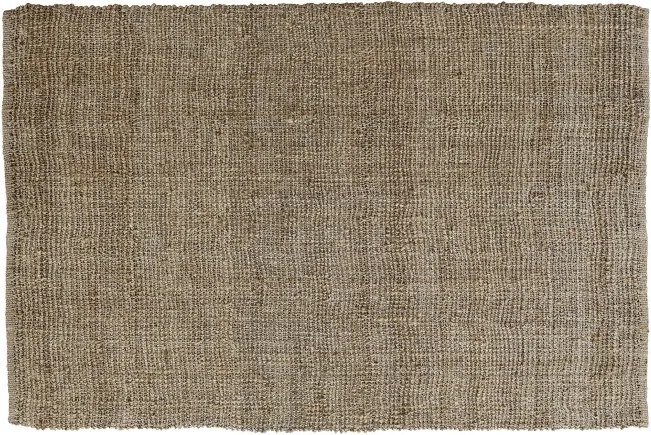 Covor din iută împletit manual, antiderapant, maro natural, 200 x 300 cm, 3000 GSM, „Jute Carpet"