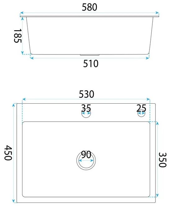 Chiuveta inox Liam cu baterie crom periat