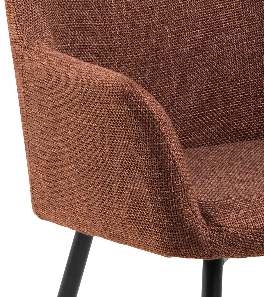 MAZZONI EXPORT VERA Teracotă (material Basel 44) - SCAUN MODERN ADÂNC TAPIȚAT PENTRU SALON/LIVING LOFT