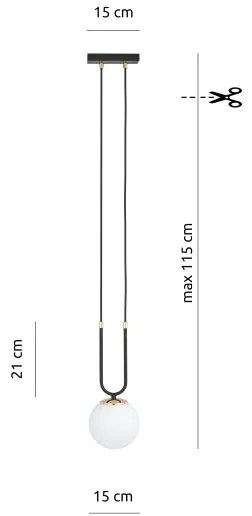 Lustră pe cablu GLAM 1xE14/10W/230V negru