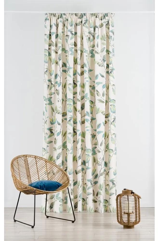 Draperie verde/crem 210x260 cm cu cârlige Maui – Mendola Fabrics