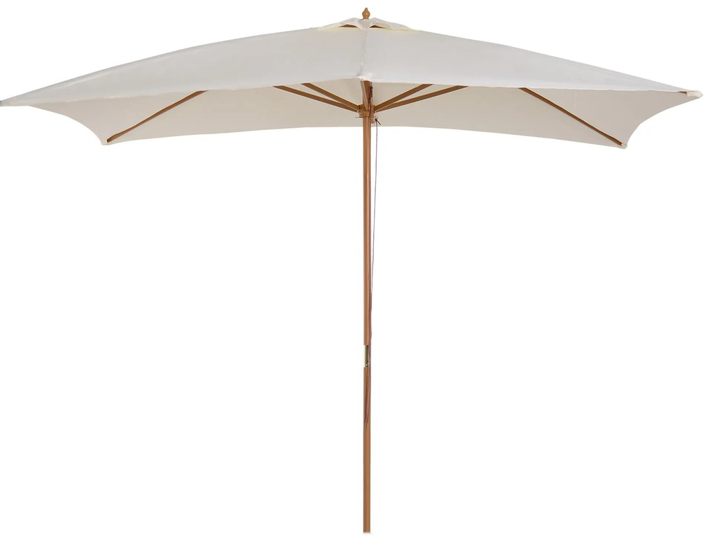 Outsunny Umbrelă din Lemn pentru Grădină, Design Clasic, Crem, 2x2.95x2.55m, Protecție Solară Eficientă | Aosom Romania