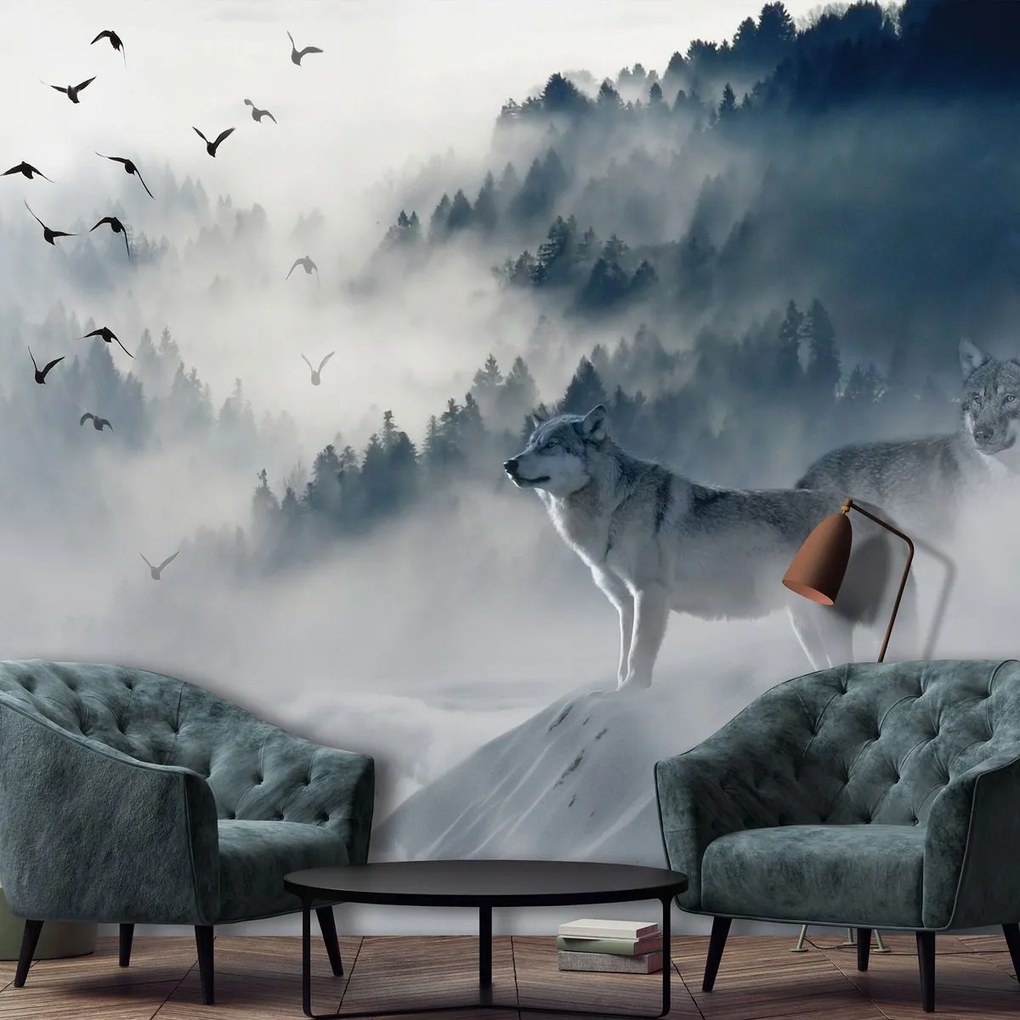 Fototapet - Păsări în ceață (152,5x104 cm)