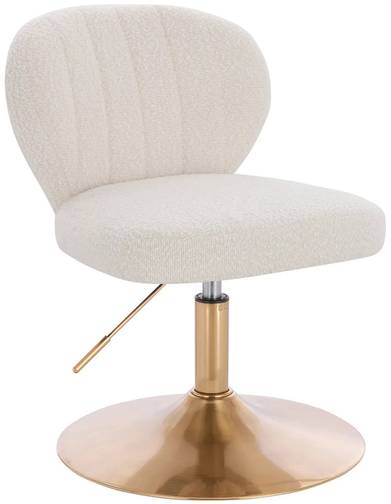 HR193N Scaun Crem Boucle cu Bază Aurie