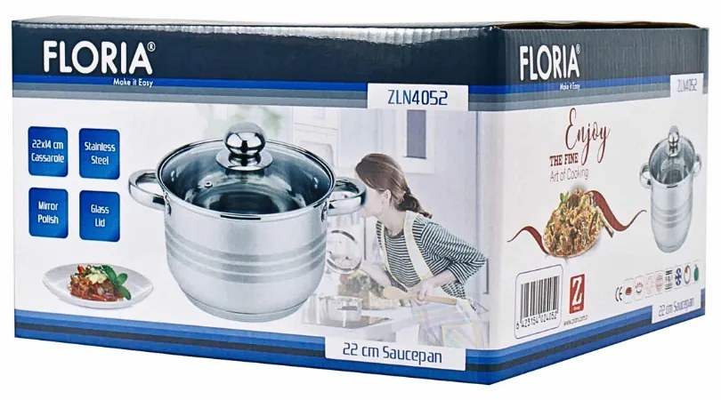 Cratita Floria din Inox cu Capac Capacitate 4L