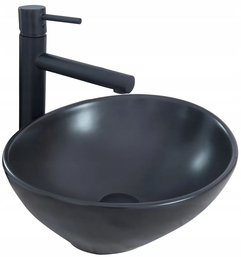 Lavoar Sofia negru mat ceramica sanitara – 41 cm