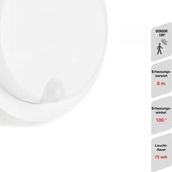 Telefunken - Aplica de exterior cu senzor LED/12W/230V IP44 albă